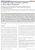 Cover page: A Systematic Map of Genetic Variation in Plasmodium falciparum