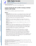 Cover page: Common Variants Near ZIC1 and ZIC4 in Autopsy-Confirmed Multiple System Atrophy.