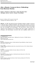 Cover page: After a Disaster: Lessons in Survey Methodology from Hurricane Katrina