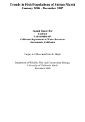 Cover page: Trends in fish populations of Suisun Marsh January 2006 - December 2007.