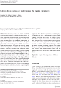 Cover page: Litter decay rates are determined by lignin chemistry