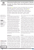 Cover page: Tuberculosis bacillary load, an early marker of disease severity: the utility of tuberculosis Molecular Bacterial Load Assay