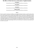 Cover page: The Effects of Video Interviews on Perceptions of Applicant Quality