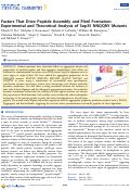 Cover page: Factors That Drive Peptide Assembly and Fibril Formation: Experimental and Theoretical Analysis of Sup35 NNQQNY Mutants