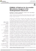 Cover page: PUMAA: A Platform for Accessible Microbiome Analysis in the Undergraduate Classroom