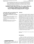 Cover page: Guiding family-based obesity prevention efforts in low-income children in the US, Part 1: What determinants do we target?