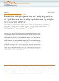 Cover page: Reversible dehydrogenation and rehydrogenation of cyclohexane and methylcyclohexane by single-site platinum catalyst