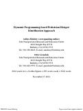 Cover page: Dynamic Programming-based Pedestrian Hotspot Identification Approach 