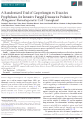 Cover page: A Randomized Trial of Caspofungin vs Triazoles Prophylaxis for Invasive Fungal Disease in Pediatric Allogeneic Hematopoietic Cell Transplant.