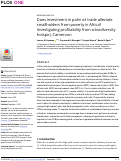 Cover page: Does investment in palm oil trade alleviate smallholders from poverty in Africa? Investigating profitability from a biodiversity hotspot, Cameroon