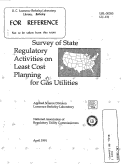 Cover page: Survey of State Regulatory Activities on Least Cost Planning for Gas Utilities