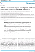 Cover page: TDP-43 proteinopathy impairs mRNP granule mediated postsynaptic translation and mRNA metabolism