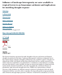 Cover page: Influence of landscape heterogeneity on water available to tropical forests in an Amazonian catchment and implications for modeling drought response