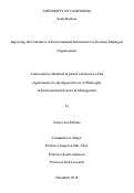 Cover page: Improving the Usefulness of Environmental Information for Decision Making in Organizations