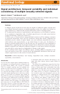 Cover page: Signal architecture: temporal variability and individual consistency of multiple sexually selected signals