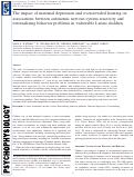 Cover page: The impact of maternal depression and overcrowded housing on associations between autonomic nervous system reactivity and externalizing behavior problems in vulnerable Latino children