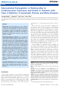 Cover page: Glycosylated Hemoglobin in Relationship to Cardiovascular Outcomes and Death in Patients with Type 2 Diabetes: A Systematic Review and Meta-Analysis