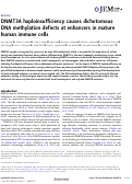 Cover page: DNMT3A haploinsufficiency causes dichotomous DNA methylation defects at enhancers in mature human immune cells