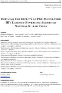 Cover page: Defining the Effects of PKC Modulator HIV Latency-Reversing Agents on Natural Killer Cells