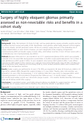 Cover page: Surgery of highly eloquent gliomas primarily assessed as non-resectable: risks and benefits in a cohort study