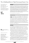 Cover page: The 10 Building Blocks of High-Performing Primary Care