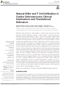 Cover page: Natural Killer and T Cell Infiltration in Canine Osteosarcoma: Clinical Implications and Translational Relevance