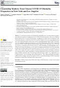 Cover page: Citizenship Matters: Non-Citizen COVID-19 Mortality Disparities in New York and Los Angeles