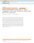 Cover page: Phase transformation mechanism in lithium manganese nickel oxide revealed by single-crystal hard X-ray microscopy