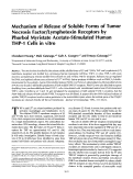 Cover page: Mechanism of release of soluble forms of tumor necrosis factor/lymphotoxin receptors by phorbol myristate acetate-stimulated human THP-1 cells in vitro.