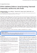 Cover page: PDE2A Inhibition Enhances Axonal Sprouting, Functional Connectivity, and Recovery after Stroke.