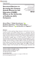 Cover page: Structural Barriers to Accessing the Campus Assault Resources and Education (CARE) Offices at the University of California (UC) Campuses.