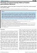 Cover page: Similarity of Cortical Activity Patterns Predicts generalization Behavior