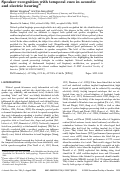 Cover page: Speaker recognition with temporal cues in acoustic and electric hearing