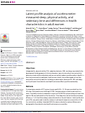 Cover page: Latent profile analysis of accelerometer-measured sleep, physical activity, and sedentary time and differences in health characteristics in adult women