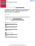 Cover page: “He begins by targeting Mexicans and he will end with Puerto Ricans”: unpacking Florida Puerto Ricans’ politics of immigration