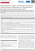 Cover page: Reduced Exercise Capacity, Chronotropic Incompetence, and Early Systemic Inflammation in Cardiopulmonary Phenotype Long Coronavirus Disease 2019