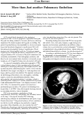 Cover page: More Than Just Another Pulmonary Embolism