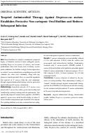 Cover page: Targeted Antimicrobial Therapy Against Streptococcus mutans Establishes Protective Non‐cariogenic Oral Biofilms and Reduces Subsequent Infection