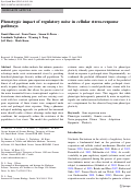 Cover page: Phenotypic impact of regulatory noise in cellular stress-response pathways