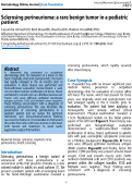 Cover page: Sclerosing perineurioma: a rare benign tumor in a pediatric patient