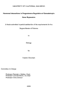 Cover page: Hormonal interactions in progesterone regulation of gonadotropin gene expression