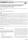 Cover page: Antral follicle count recovery in women with menses after treatment with and without gonadotropin-releasing hormone agonist use during chemotherapy for breast cancer