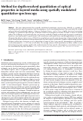 Cover page: Method for depth-resolved quantitation of optical properties in layered media using spatially modulated quantitative spectroscopy