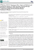 Cover page: [18F]Nifene PET/CT Imaging in Mice: Improved Methods and Preliminary Studies of α4β2* Nicotinic Acetylcholinergic Receptors in Transgenic A53T Mouse Model of α-Synucleinopathy and Post-Mortem Human Parkinson’s Disease