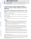 Cover page: Associations between cognition and polygenic liability to substance involvement in middle childhood: Results from the ABCD study