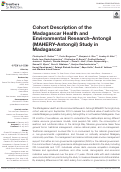 Cover page: Cohort Description of the Madagascar Health and Environmental Research–Antongil (MAHERY–Antongil) Study in Madagascar