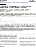 Cover page: Treatment for Rheumatoid Arthritis Associated With Alterations in the Gastrointestinal Microbiota.