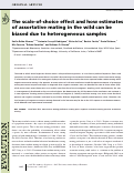 Cover page: The scale‐of‐choice effect and how estimates of assortative mating in the wild can be biased due to heterogeneous samples