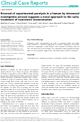 Cover page: Reversal of experimental paralysis in a human by intranasal neostigmine aerosol suggests a novel approach to the early treatment of neurotoxic envenomation.