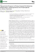 Cover page: Lipoprotein(a) Response to Dietary Saturated Fat Reduction: Relationship to Apolipoprotein(a) Size Polymorphism in African Americans.